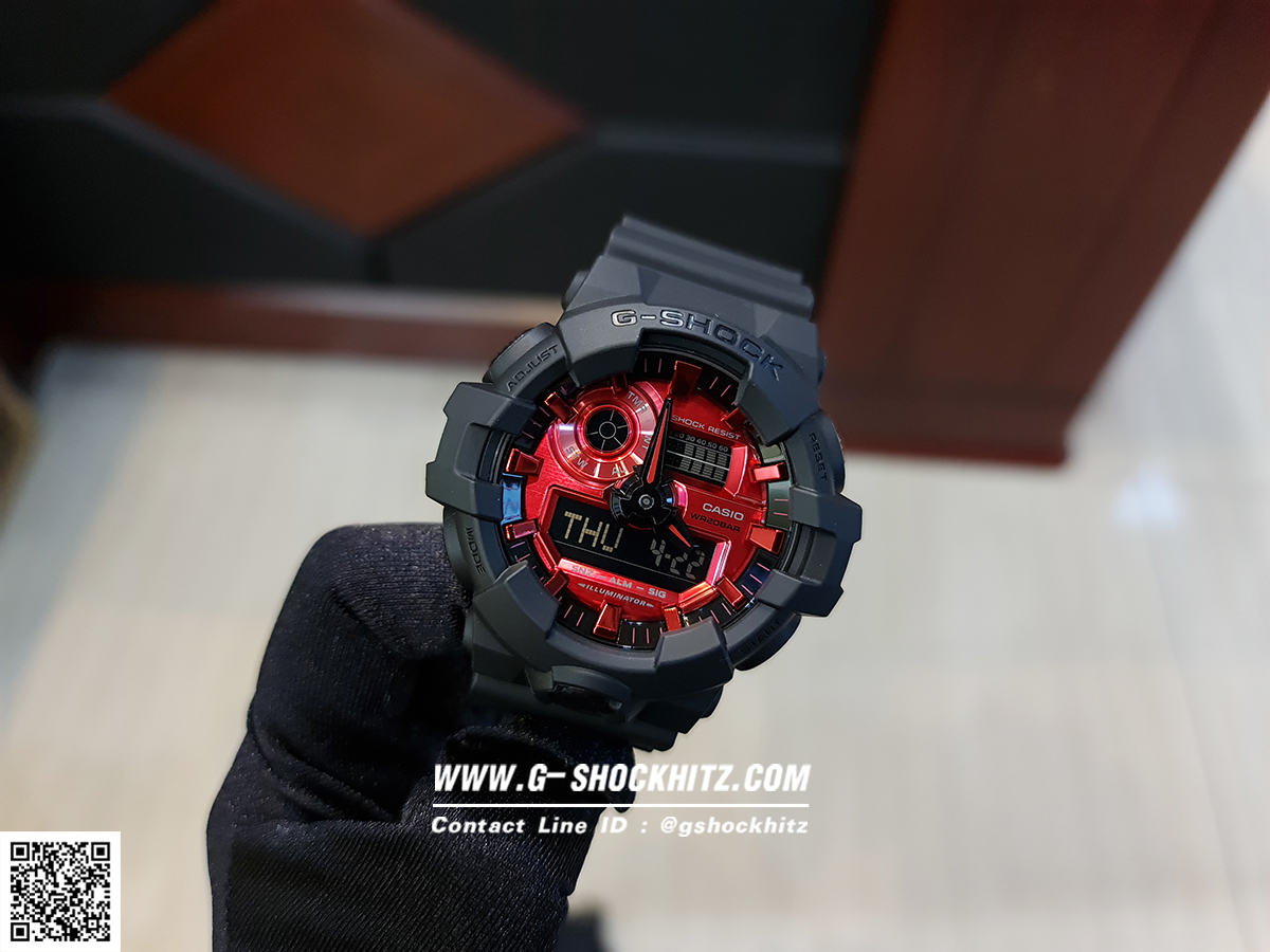 CASIO G-SHOCK นาฬิกาข้อมือ นาฬิกากันน้ำ นาฬิกาของแท้ ประกันศูนย์ CMG 1 ปี รุ่น GA-700AR-1A นาฬิกาสีดำ