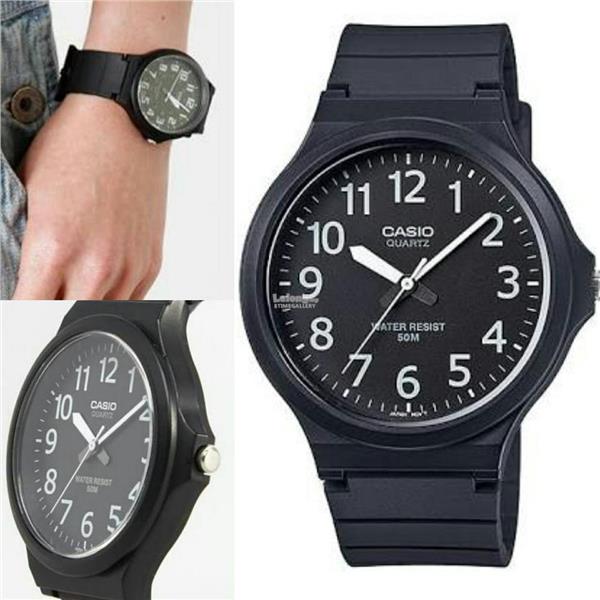 CASIO นาฬิกาคาสิโอ นาฬิกาข้อมือ นาฬิกากันน้ำ นาฬิกาของแท้ ประกันศูนย์ CMG 1 ปี รุ่น MW-240-1B นาฬิกาสีดำ