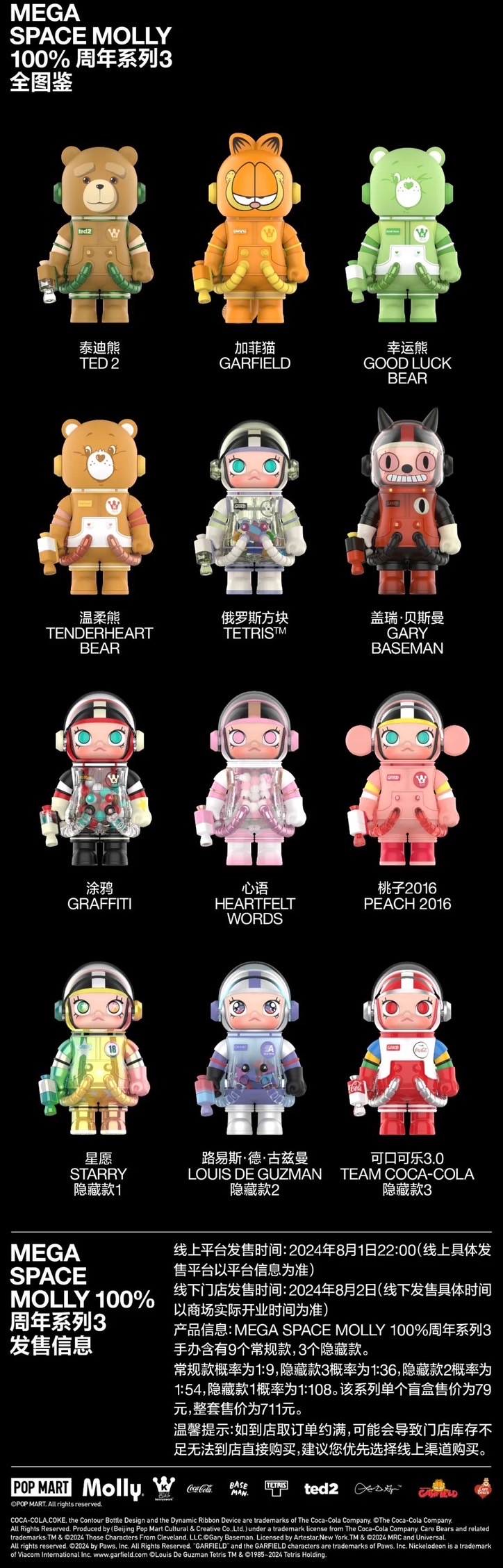 POP MART MEGA SPACE MOLLY 100% V.3 ลุ้นซีเคร็ท SERIES BLIND BOX