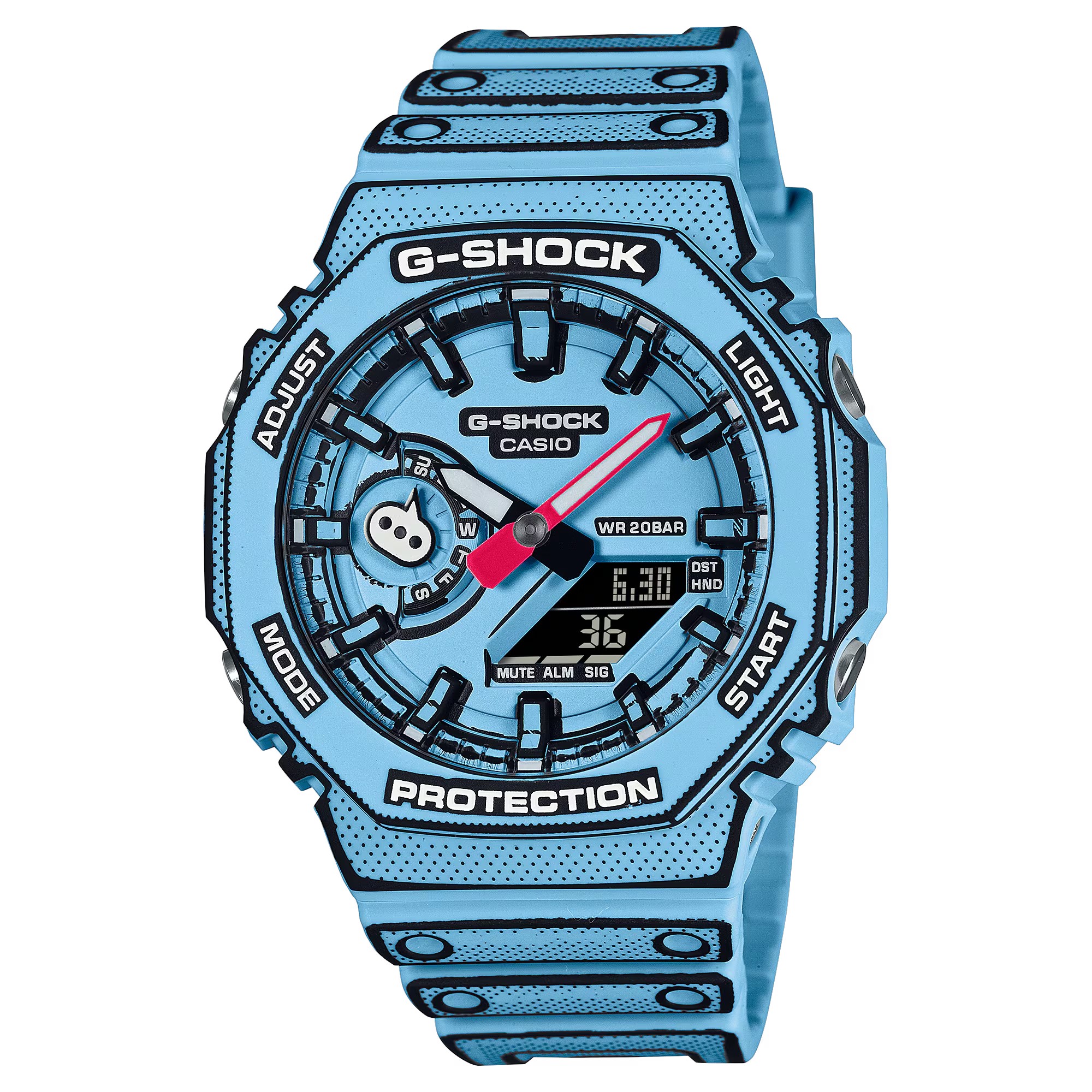 CASIO G-SHOCK นาฬิกาข้อมือ นาฬิกากันน้ำ นาฬิกาของแท้ ประกันศูนย์ CMG 1 ปี รุ่น GA-2100MNG-2A นาฬิกาสีน้ำเงิน