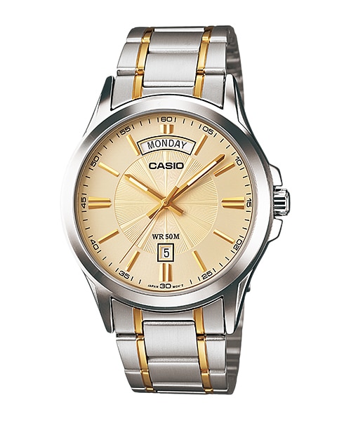 CASIO นาฬิกาคาสิโอ นาฬิกาข้อมือ นาฬิกากันน้ำ นาฬิกาของแท้ ประกันศูนย์ CMG 1 ปี รุ่น MTP-1381G-9A นาฬิกาสีเงิน