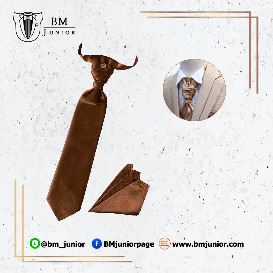 ไทด์ย่น สีน้ำตาลแดง | Red Brown Cravat Tie