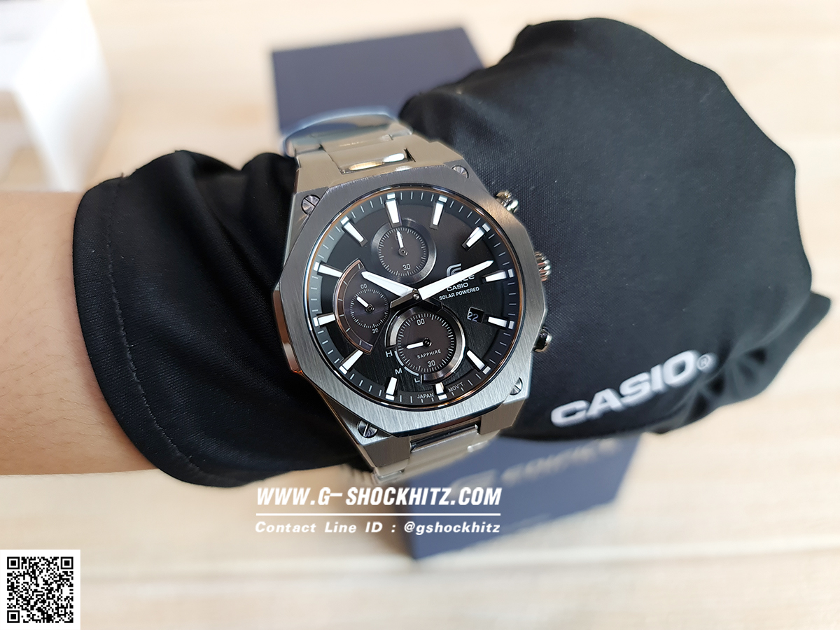 CASIO EDIFICE นาฬิกาข้อมือ นาฬิกากันน้ำ นาฬิกาของแท้ ประกันศูนย์ CMG 1 ปี รุ่น EFS-S570DC-1A นาฬิกาสีดำ