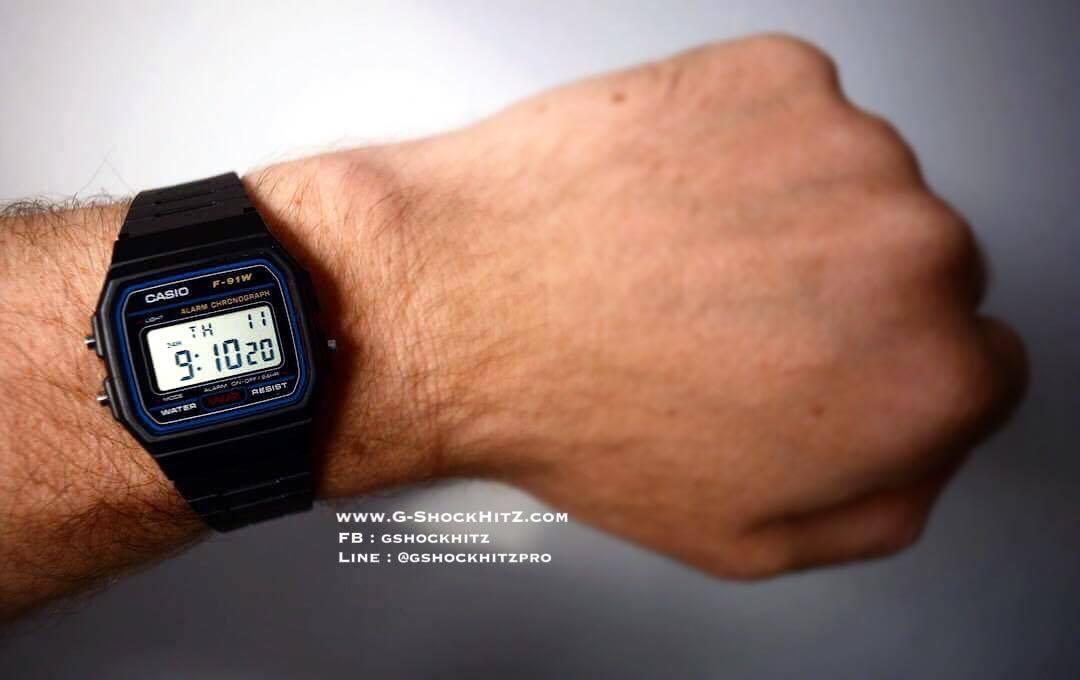 CASIO MID YEAR SALE นาฬิกาคาสิโอ พร้อมส่ง นาฬิกาข้อมือ นาฬิกากันน้ำ นาฬิกาของแท้ BTS ประกันศูนย์ CMG 1 ปี รุ่น F-91W-1 นาฬิกาสีดำ