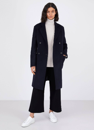 เสื้อโค้ทวูล Trench coat เสื้อโค้ทวูล โค้ทสีดำ แบรนด์ C&A สำเนา