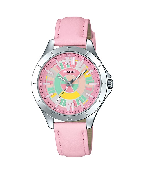CASIO นาฬิกาคาสิโอ นาฬิกาข้อมือ นาฬิกากันน้ำ นาฬิกาของแท้ ประกันศูนย์ CMG 1 ปี รุ่น LTP-E129L-4A นาฬิกาสีชมพู