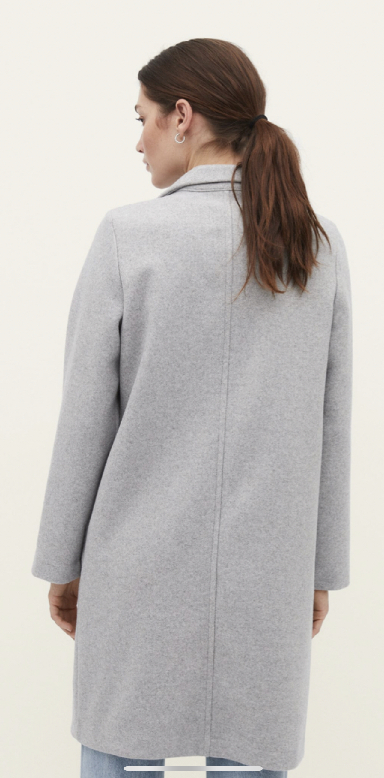 เสื้อโค้ท เสื้อโค้ทกันหนาว โค้ทวูล tailored knot coat สีเบจ แบรนด์ STRADIVARIUS สำเนา
