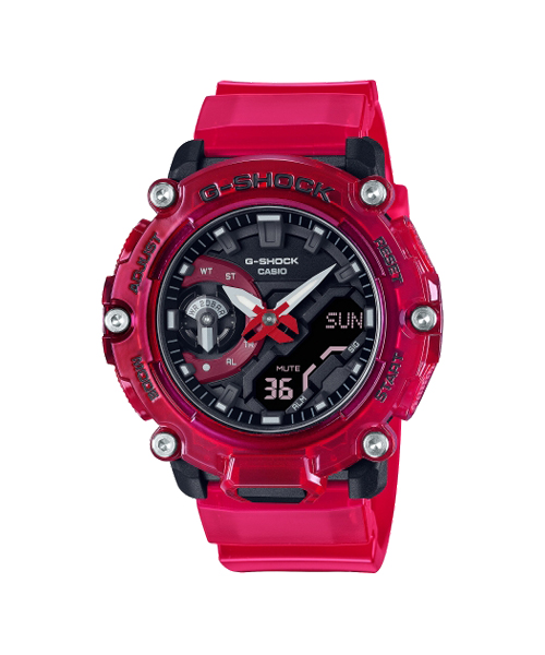 CASIO G-SHOCK นาฬิกาข้อมือ นาฬิกากันน้ำ นาฬิกาของแท้ ประกันศูนย์ CMG 1 ปี รุ่น GA-2200SKL-4A นาฬิกาสีแดง