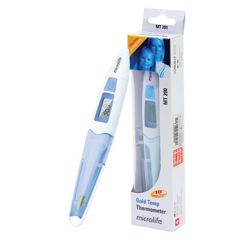 ปรอทวัดไข้ดิจิตอล ยี่ห้อ Microlife รุ่น MT200 ประเทศสวิตเซอร์แลนด์ รับประกันตลอดอายุการใช้งาน ** ปลายงอได้ วัดเร็ว 10 วินาที** รุ่นนี้แนะนำค่า