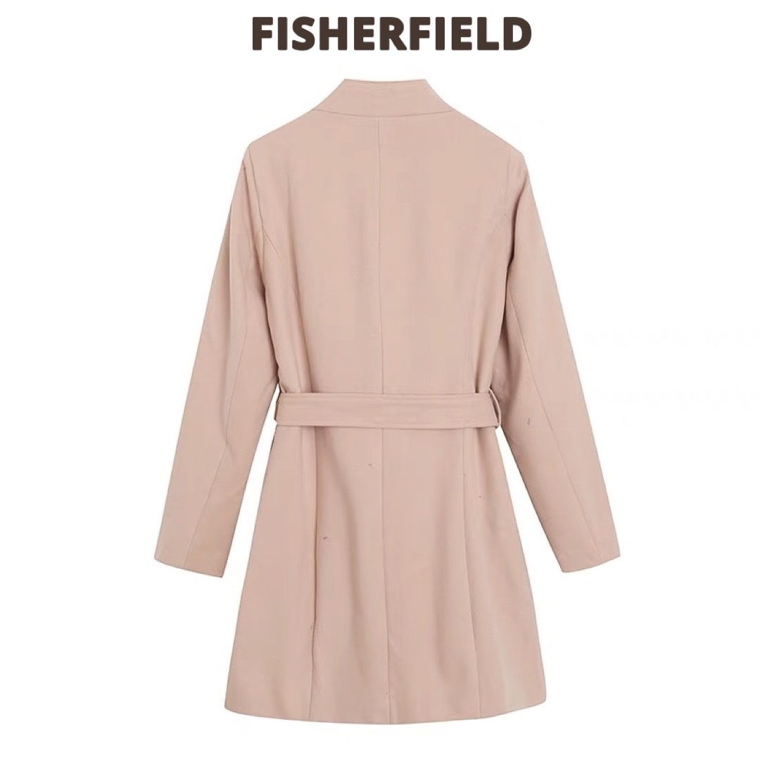 เสื้อโค้ทวูล เสื้อโค้ทเฟอร์ โค้ทสักหลาดสีเบจ แบรนด์ FISHERFIELD
