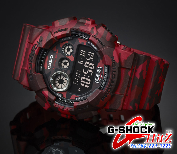 CASIO MID YEAR SALE G-SHOCK นาฬิกาข้อมือ นาฬิกากันน้ำ นาฬิกาของแท้ ประกันศูนย์ CMG 1 ปี รุ่น GD-120CM-4A นาฬิกาสีแดง