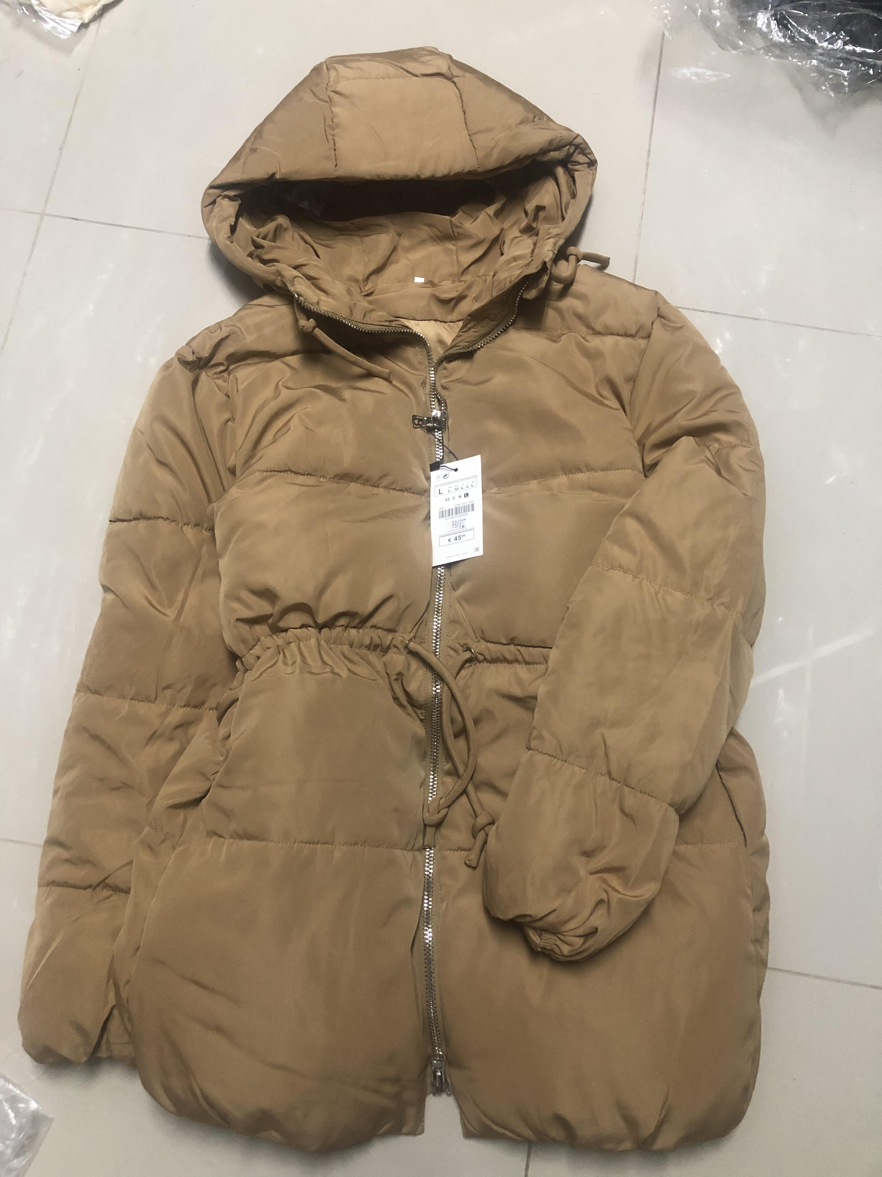 เสื้อกันหนาว เสื้อฮู้ดเฟอร์ บุนวมอุ่น สีนู้ดส้ม แบรนด์ Cranberry jeans (padded puffer coat สำเนา