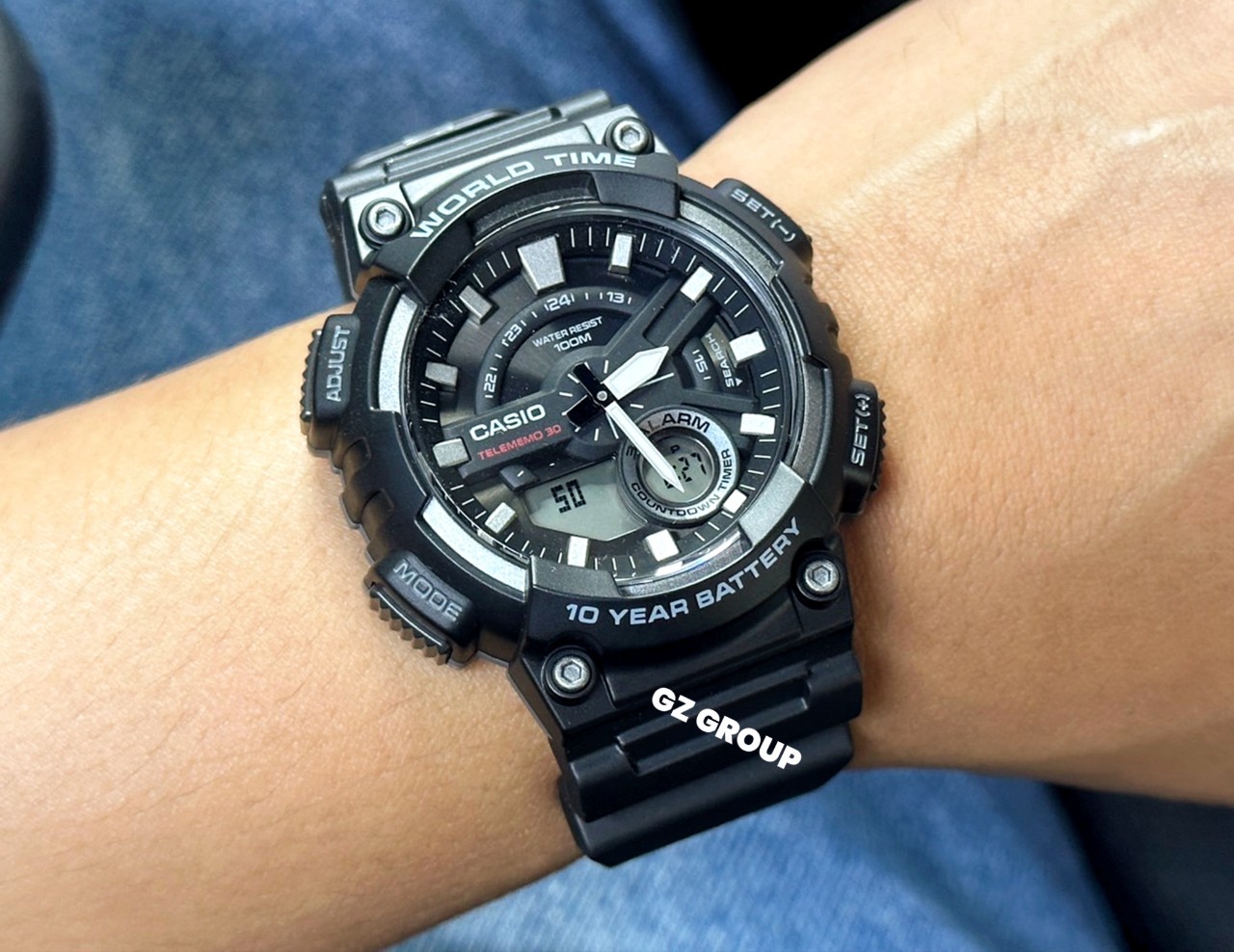 CASIO MID YEAR SALE นาฬิกาคาสิโอ พร้อมส่ง นาฬิกาข้อมือ นาฬิกากันน้ำ นาฬิกาของแท้ BTS ประกันศูนย์ CMG 1 ปี รุ่น AEQ-110W-1A นาฬิกาสีดำ