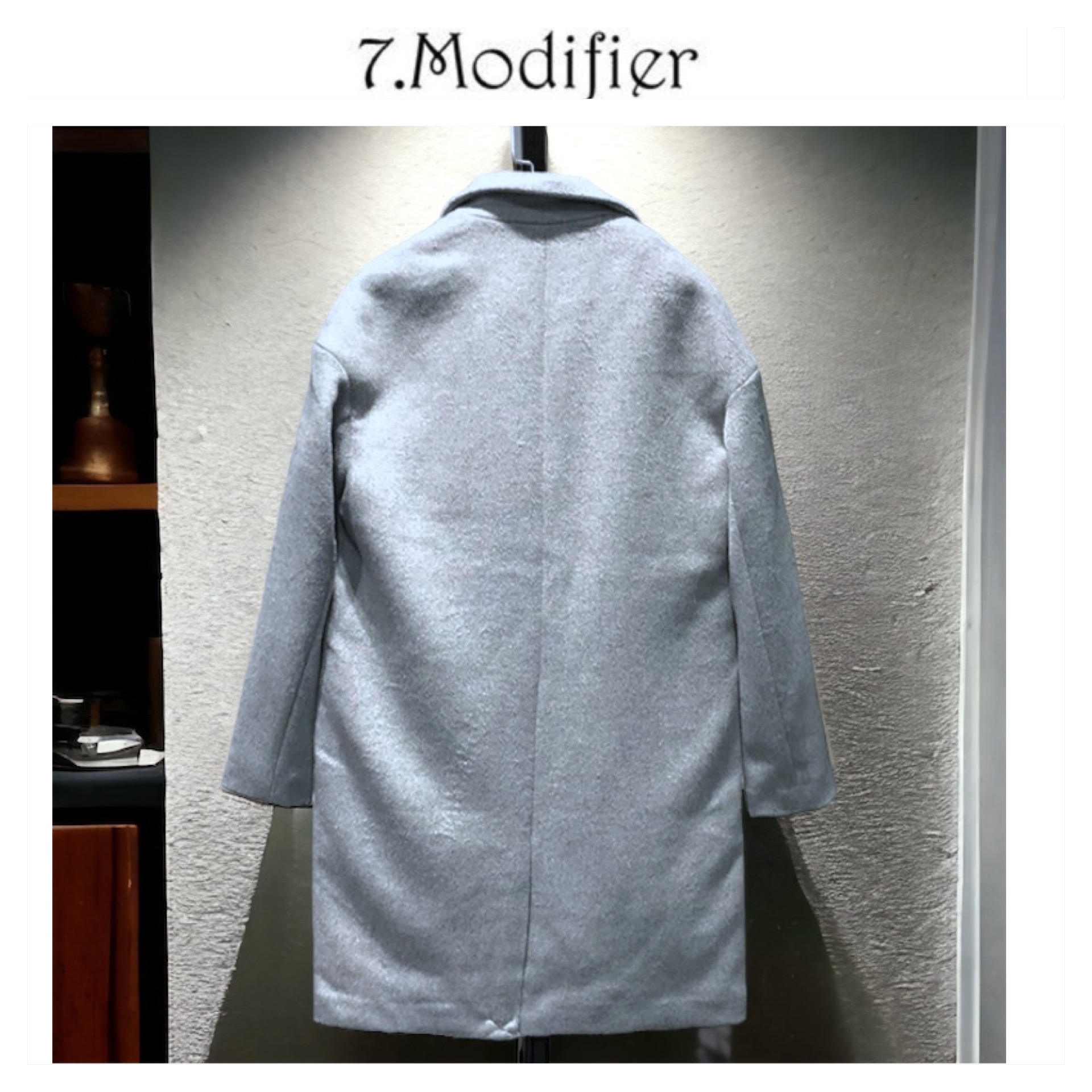 เสื้อโค้ท เสื้อกันหนาว เนื้อผ้าวูล โค้ทวูล สีฟ้าพาสเทล แบรนด์ 7.modifer
