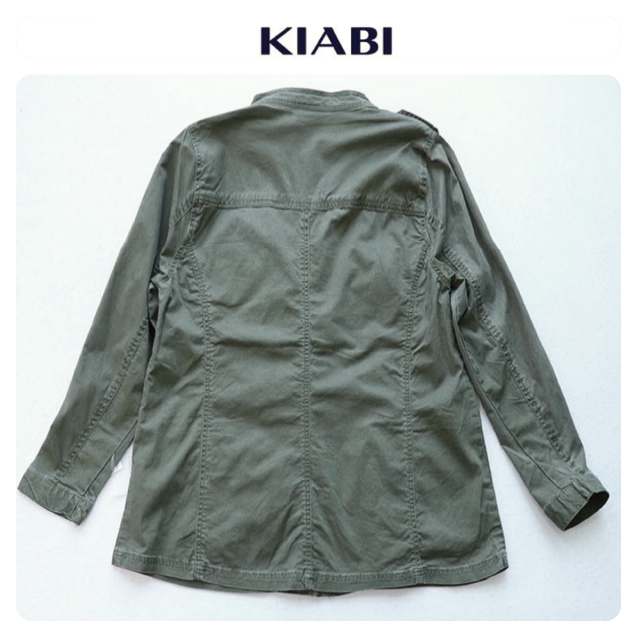 Kiabi เสื้อเขียวทหาร เสื้อแจ็คเก็ต แนวทหาร แพทเทิน สวย เท่ห์ มาก แบรนด์ IKEBANA ( KIABI) เขียว