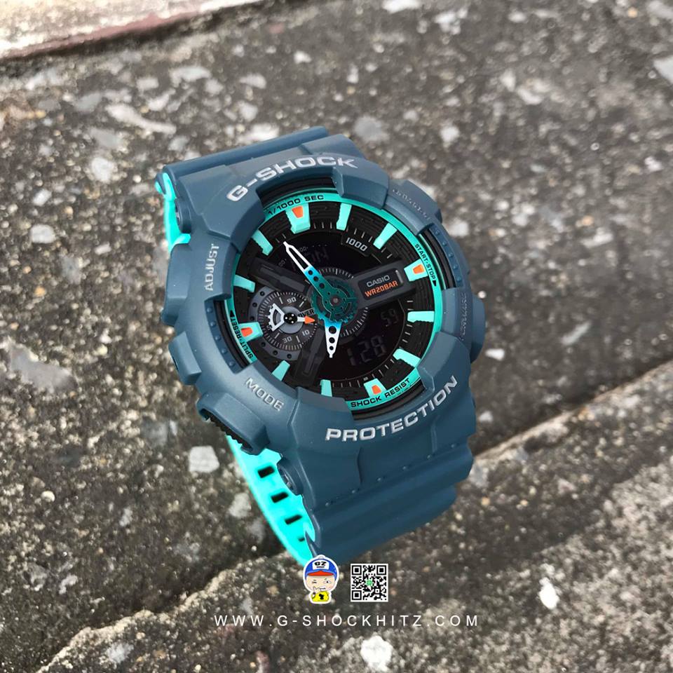 CASIO G-SHOCK นาฬิกาข้อมือ นาฬิกากันน้ำ นาฬิกาของแท้ ประกันศูนย์ CMG 1 ปี รุ่น GA-110CC-2A นาฬิกาสีเขียว