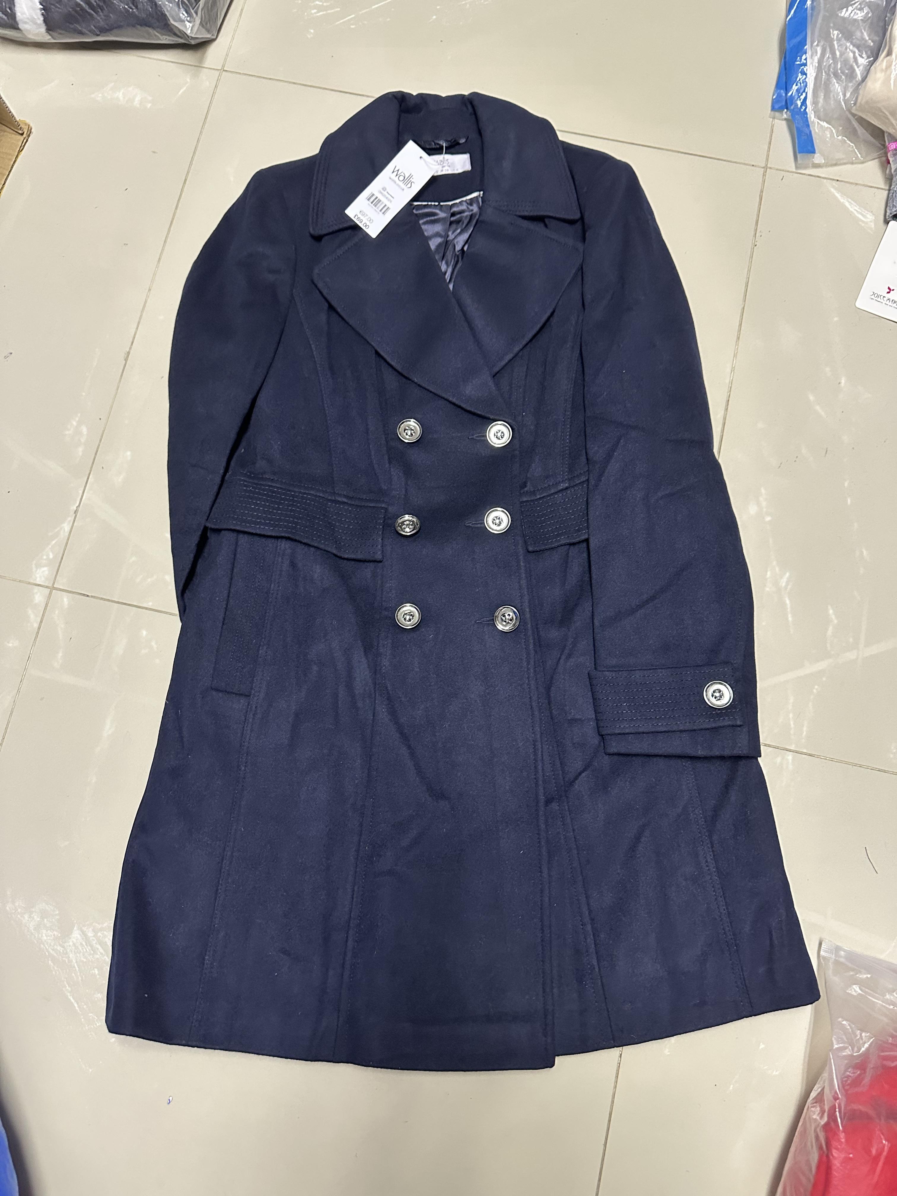 Wallis เสื้อโค้ท เสื้อกันหนาว เนื้อผ้าสักหลาดวูล สีกรม แบรนด Wallis petite