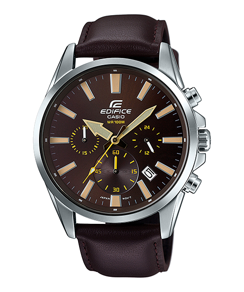 CASIO EDIFICE นาฬิกาข้อมือ นาฬิกากันน้ำ นาฬิกาของแท้ ประกันศูนย์ CMG 1 ปี รุ่น EFV-510L-5A นาฬิกาสีน้ำตาล