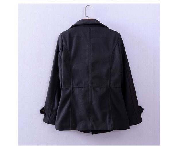 เสื้อคลุม เสื้อโค้ท coat ผ้าสักหลาด สีดำ brandname ญี่ปุ่น TREAT SUPPLYกระดุม 2 แถว แต่งคอได้2 แบบ เก๋ๆ( คอปีน/คอปก) ปกใหญ่สวยเท่ห์ แพทเทริน์เนื้อหรู สินค้าหลุดโรงงาน