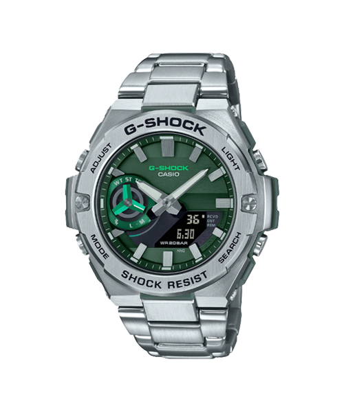 CASIO G-SHOCK นาฬิกาข้อมือ นาฬิกากันน้ำ นาฬิกาของแท้ ประกันศูนย์ CMG 1 ปี รุ่น GST-B500AD-3A นาฬิกาสีเงิน