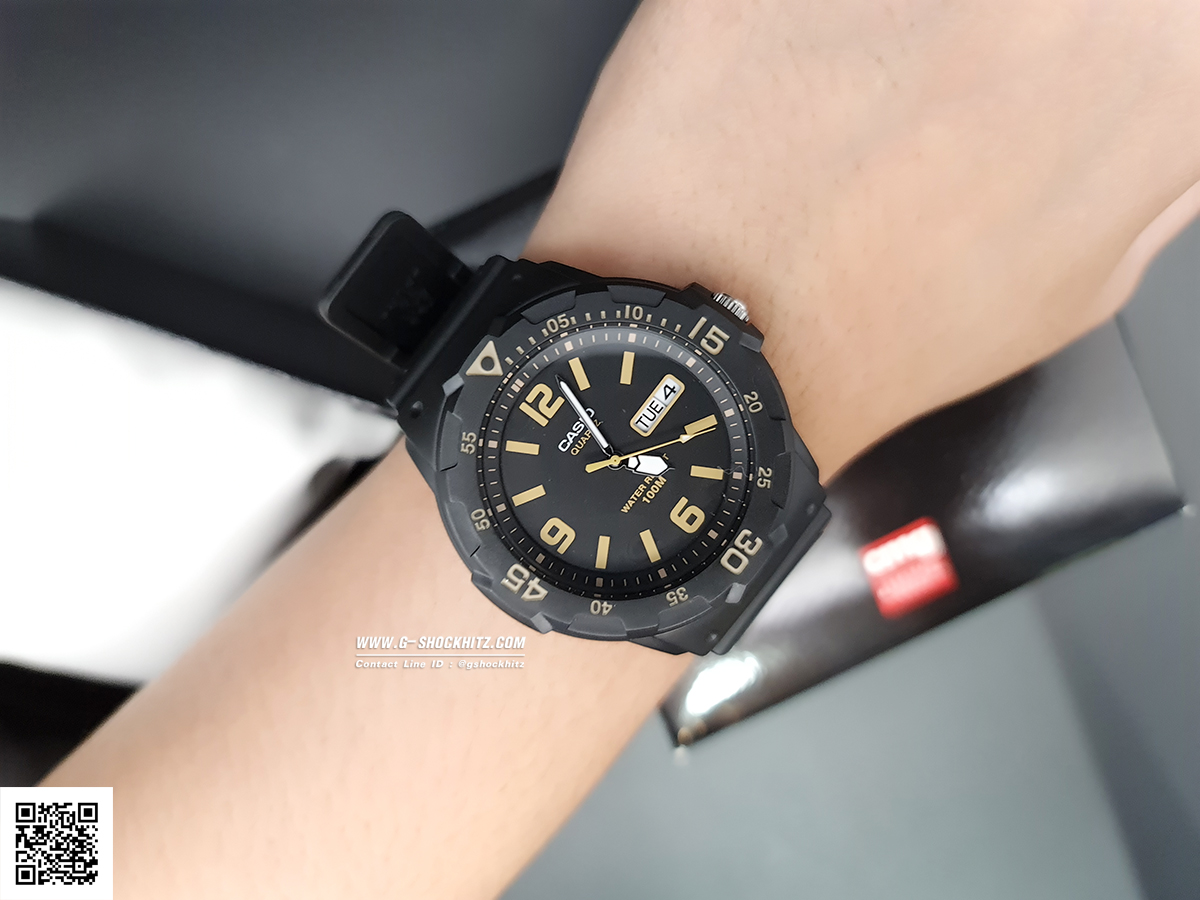 CASIO นาฬิกาคาสิโอ นาฬิกาข้อมือ นาฬิกากันน้ำ นาฬิกาของแท้ ประกันศูนย์ CMG 1 ปี รุ่น MRW-200H-1B3 นาฬิกาสีดำ