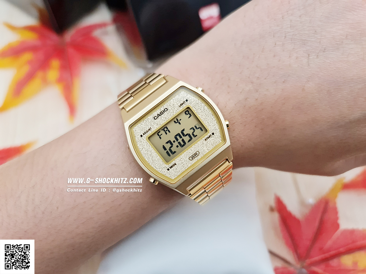 CASIO นาฬิกาคาสิโอ นาฬิกาข้อมือ นาฬิกากันน้ำ นาฬิกาของแท้ ประกันศูนย์ CMG 1 ปี รุ่น B640WGG-9D นาฬิกาสีทอง