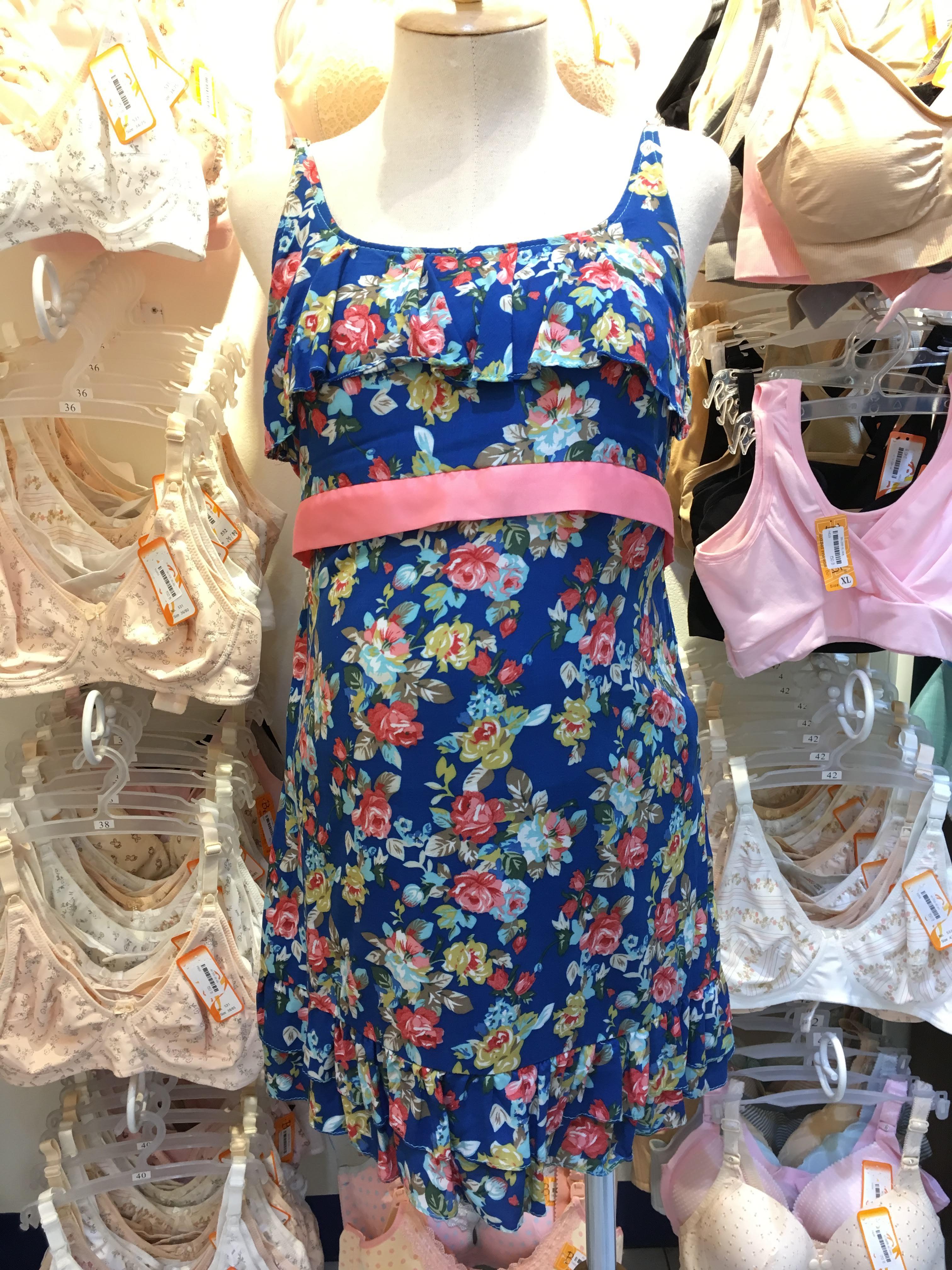 เสื้อให้นมซิปขวาง ใส่คลุมท้องได้ ผ้าเย็นคลายร้อน ลายดอกสีสวย