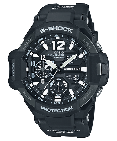 CASIO G-SHOCK นาฬิกาข้อมือ นาฬิกากันน้ำ นาฬิกาของแท้ ประกันศูนย์ CMG 1 ปี รุ่น GA-1100-1A นาฬิกาสีดำ