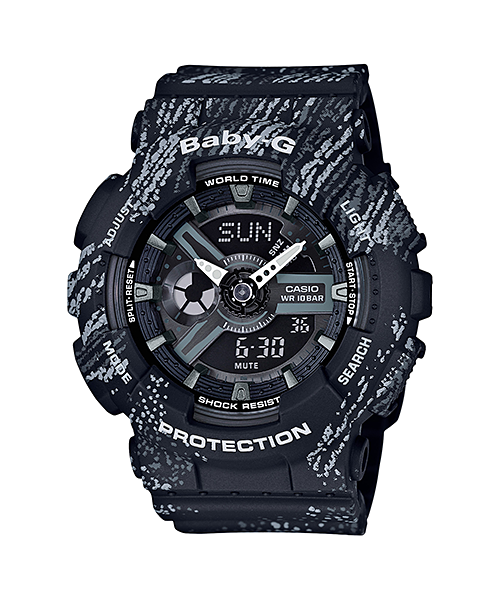 CASIO BABY-G นาฬิกาข้อมือ นาฬิกากันน้ำ นาฬิกาของแท้ ประกันศูนย์ CMG 1 ปี รุ่น BA-110TX-1A นาฬิกาสีดำ
