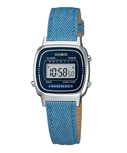 CASIO นาฬิกาคาสิโอ นาฬิกาข้อมือ นาฬิกากันน้ำ นาฬิกาของแท้ ประกันศูนย์ CMG 1 ปี รุ่น LA670WL-2A2 นาฬิกาสีฟ้า