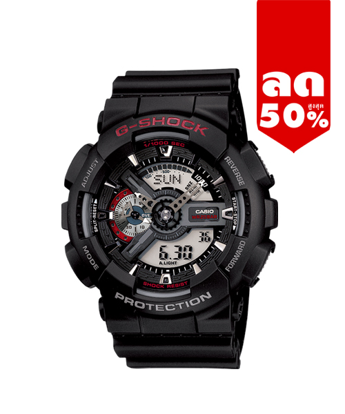 CASIO G-SHOCK นาฬิกาข้อมือ นาฬิกากันน้ำ นาฬิกาของแท้ ประกันศูนย์ CMG 1 ปี รุ่น GA-110-1A นาฬิกาสีดำ