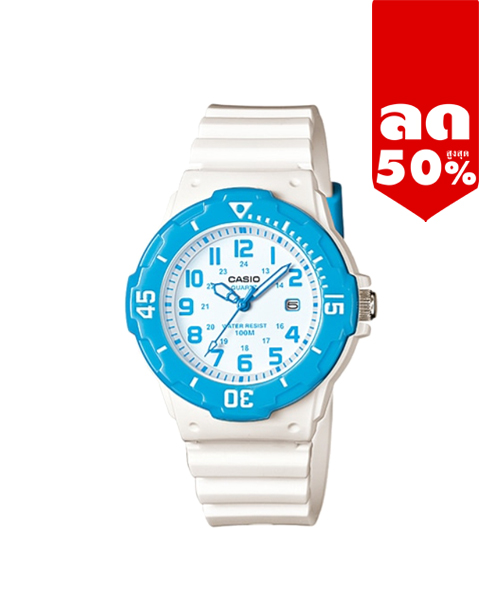 CASIO นาฬิกาคาสิโอ นาฬิกาข้อมือ นาฬิกากันน้ำ นาฬิกาของแท้ ประกันศูนย์ CMG 1 ปี รุ่น LRW-200H-2B นาฬิกาสีฟ้า