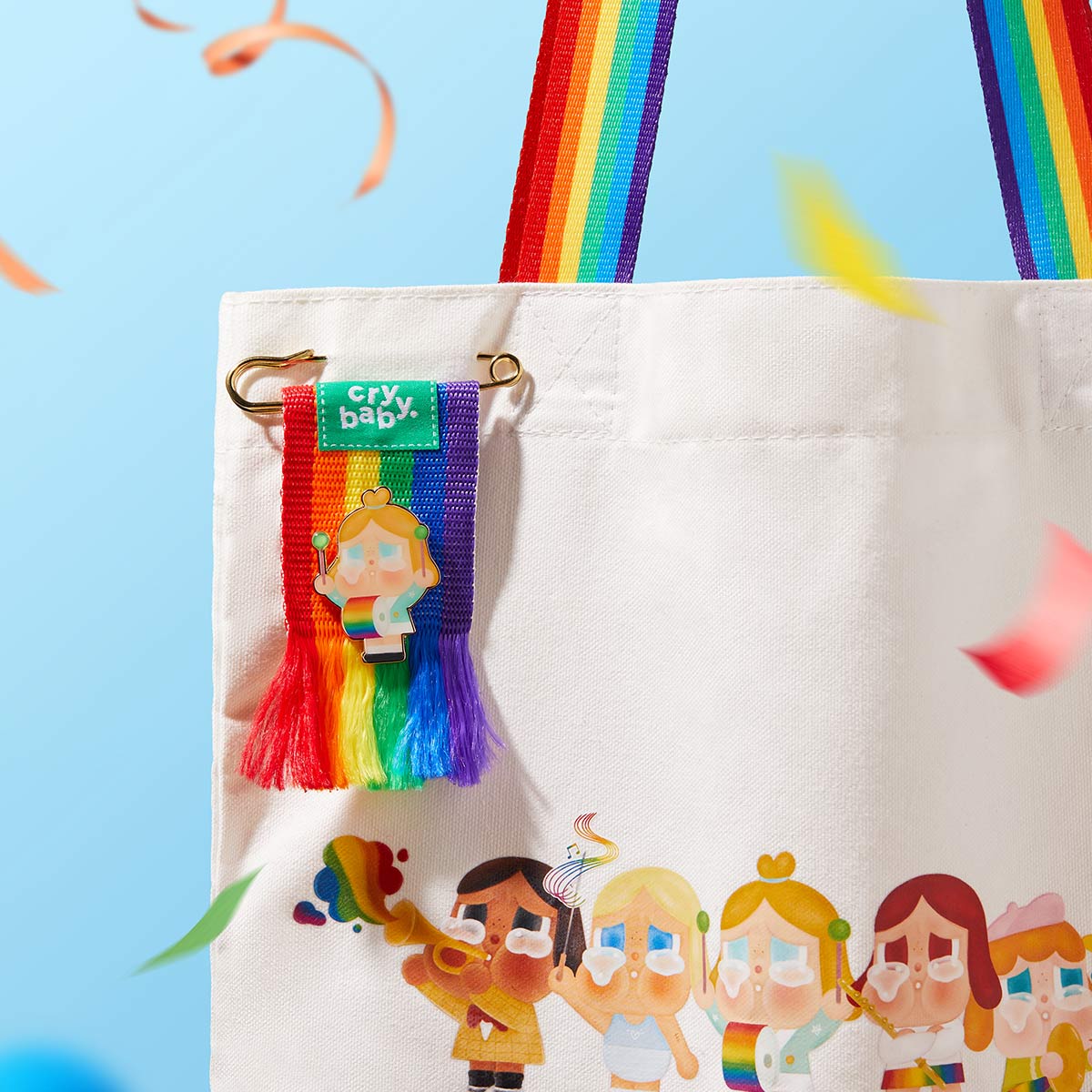 POP MART CRYBABY CHEER UP, BABY! SERIES Alloy Brooch เข็มกลัดCRYBABY CRYBABY CHEER UP สีรุ้ง