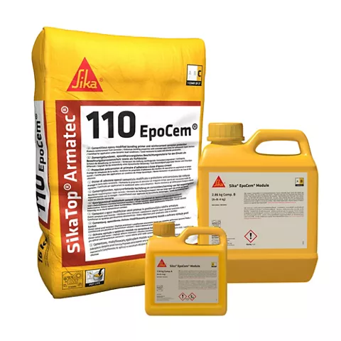 SikaTop Armatec -110 EpoCem อีพ็อกซี่ผสมซีเมนต์สำหรับเคลือบกันสนิมเหล็กและประสานคอนกรีต
