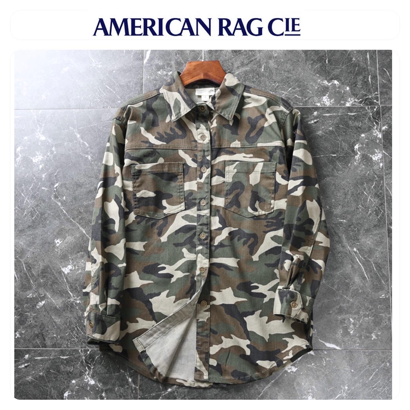 American rag cie เสื้อนอก เสื้อแจ็คเก็ต ผู้ชาย ลายพราง เทา สวย เท่ห์ มาก คะ Size M/L/XL/XXL งานAMERICAN RAG CIE
