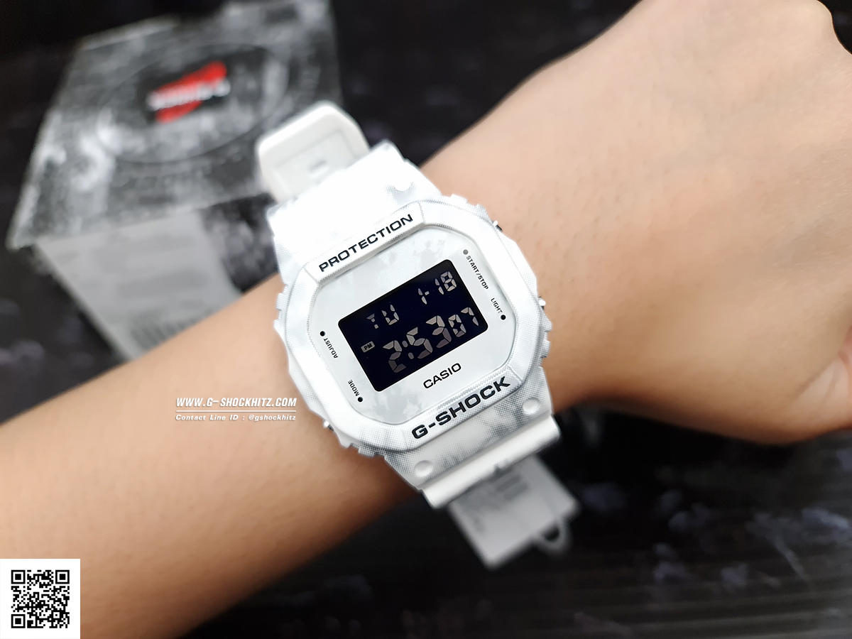 CASIO MID YEAR SALE G-SHOCK นาฬิกาข้อมือ นาฬิกากันน้ำ นาฬิกาของแท้ ประกันศูนย์ CMG 1 ปี รุ่น DW-5600GC-7 นาฬิกาสีขาว