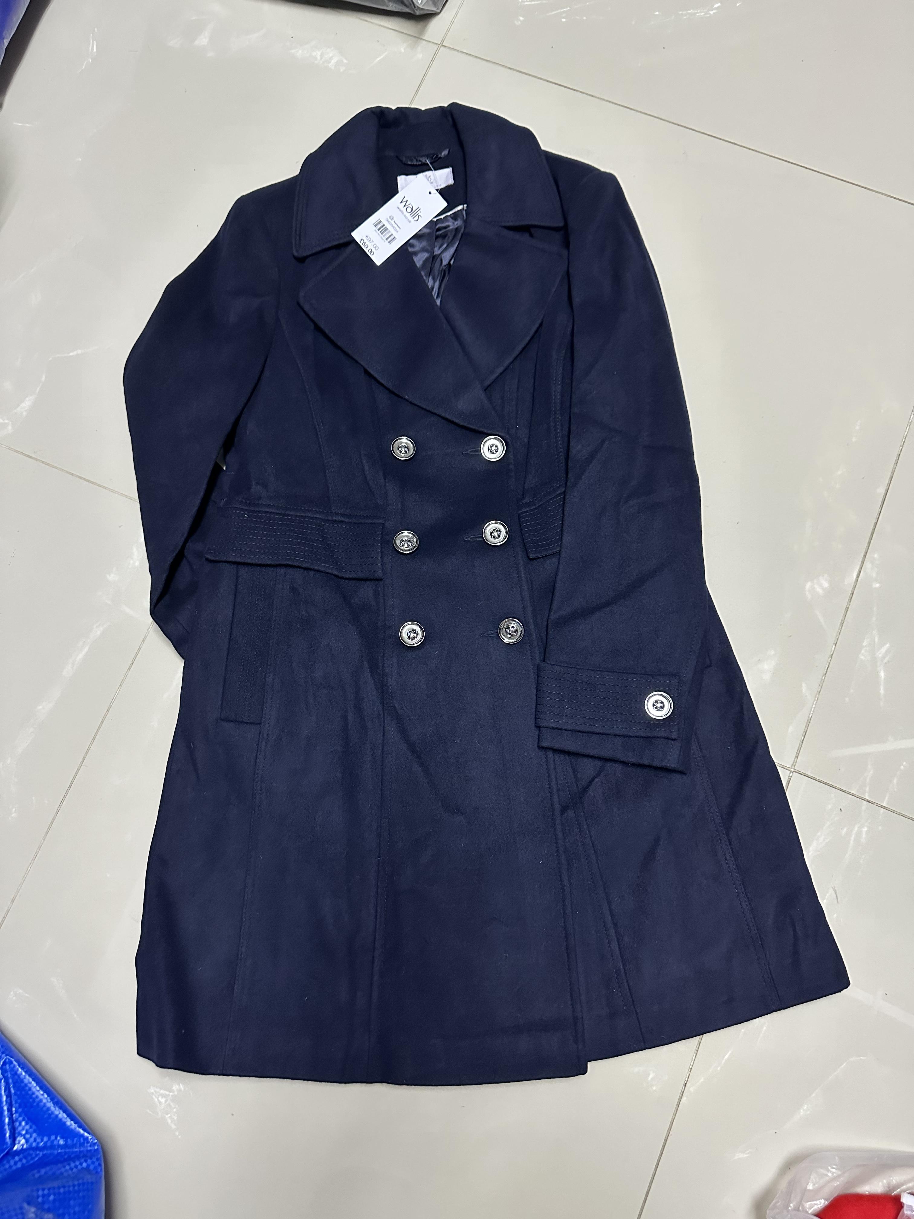Wallis เสื้อโค้ท เสื้อกันหนาว เนื้อผ้าสักหลาดวูล สีกรม แบรนด Wallis petite