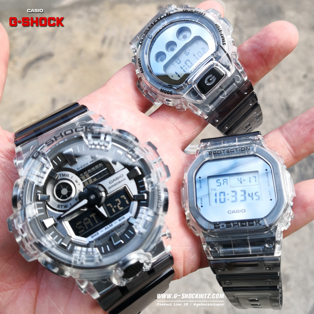 CASIO G-SHOCK นาฬิกาข้อมือ นาฬิกากันน้ำ นาฬิกาของแท้ ประกันศูนย์ CMG 1 ปี รุ่น GA-700SK-1A นาฬิกาสีใส