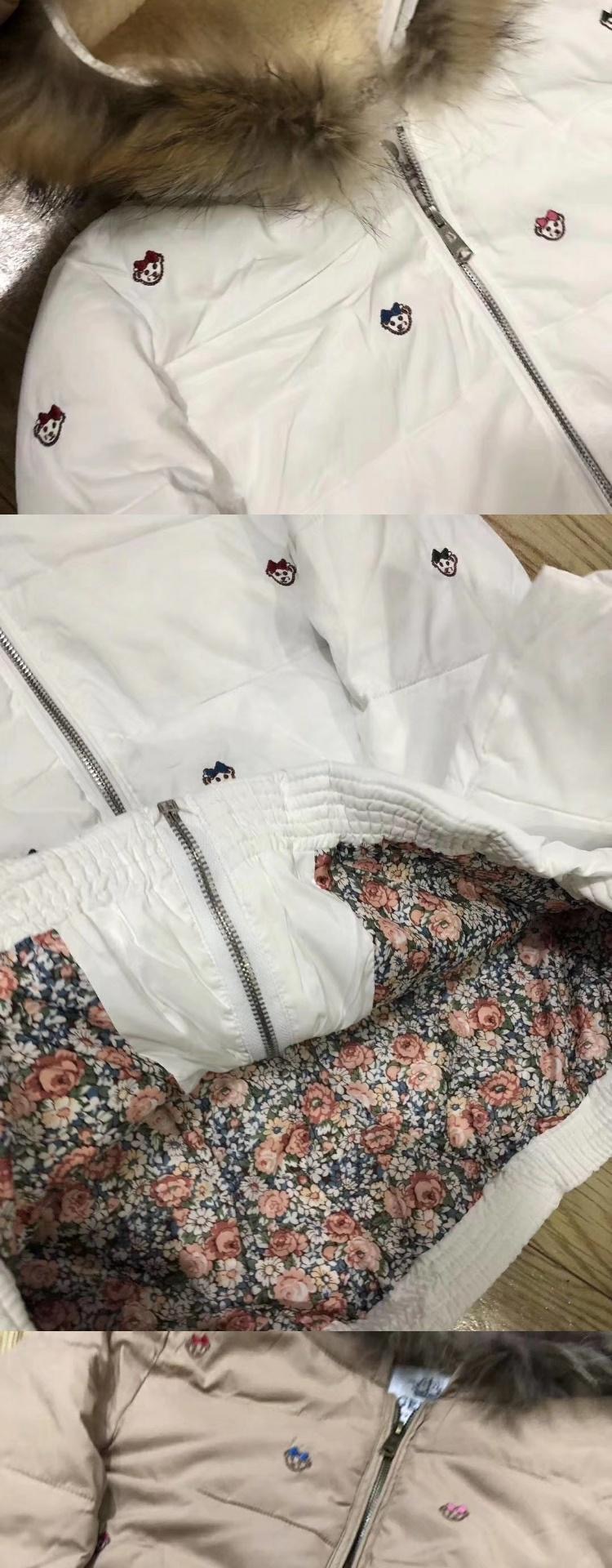 Teste weline เสื้อกันหนาว เสื้อฮู้ดเฟอร์ บุนวมอุ่น สีกากี ลายปักน้องหมี แบรนด์ Teste Weline (ขนเฟอร์ถอดได้ค่ะ) (padded puffer coat กากี