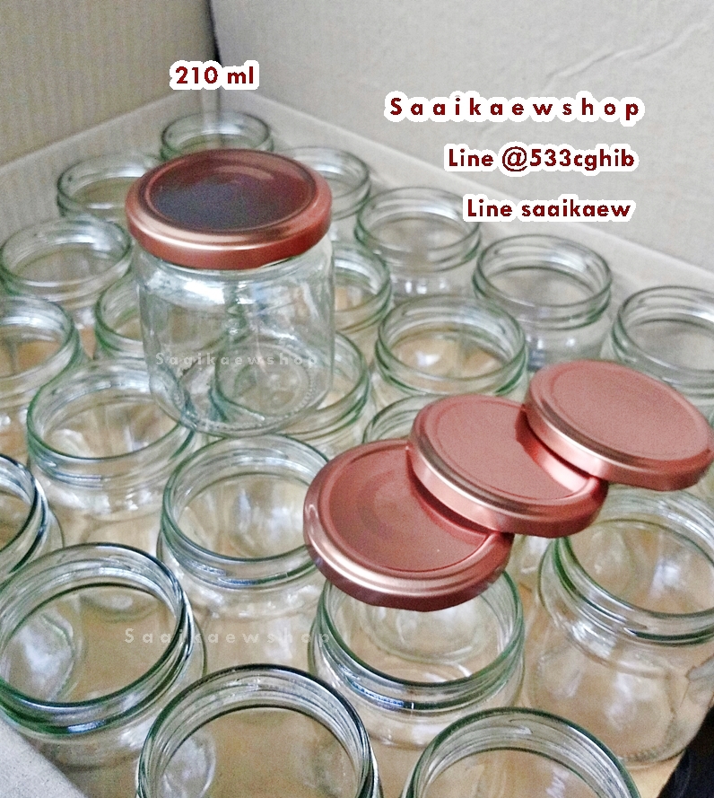 ขวดแก้วกลม รุ่นฝาสีทองแดง NEW