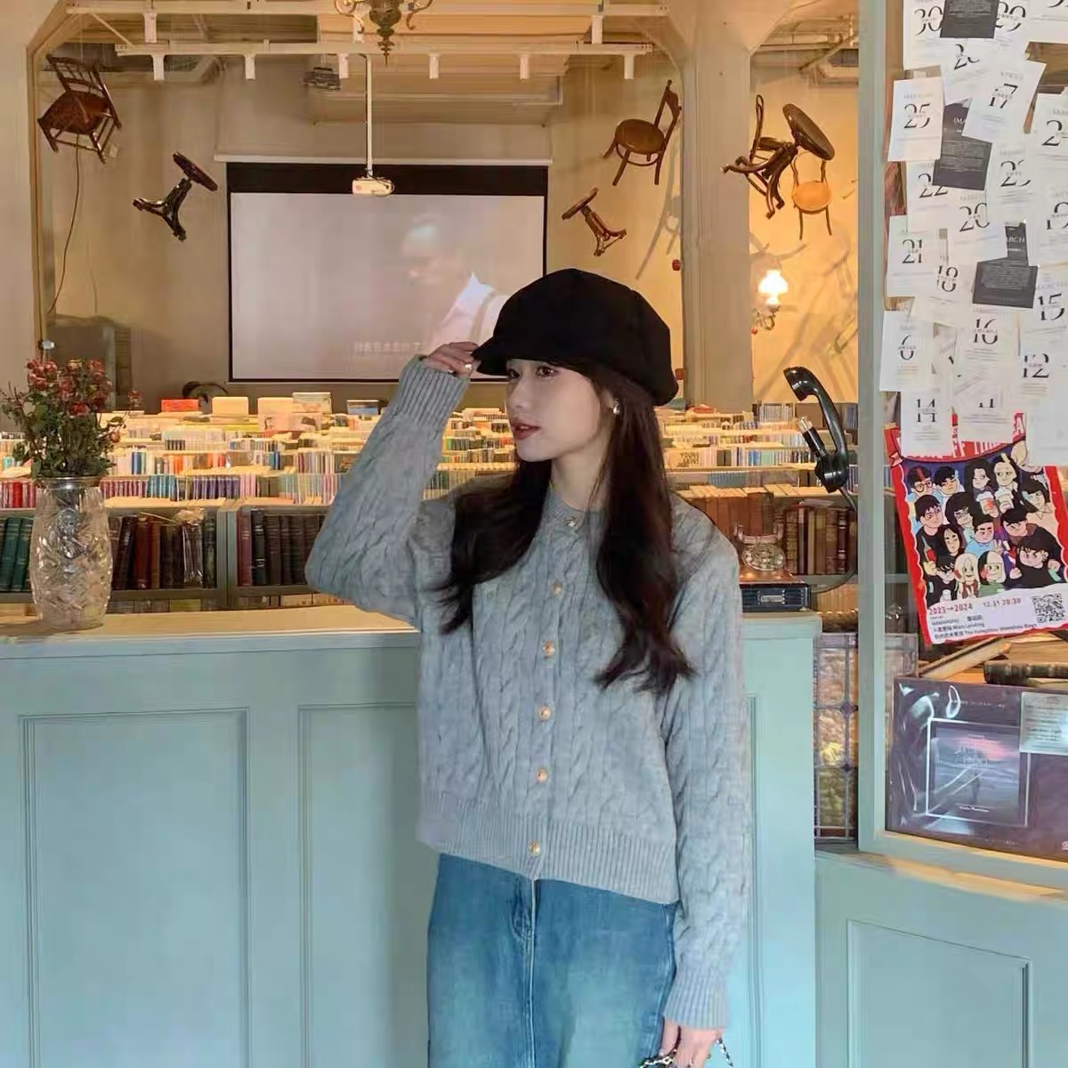 เสื้อหนาวไหมพรม ไหมพรมถัก ถักเปีย แนวเกาหลี เนื้อไหม นุ่ม สวย แบรนด์ สำเนา สำเนา