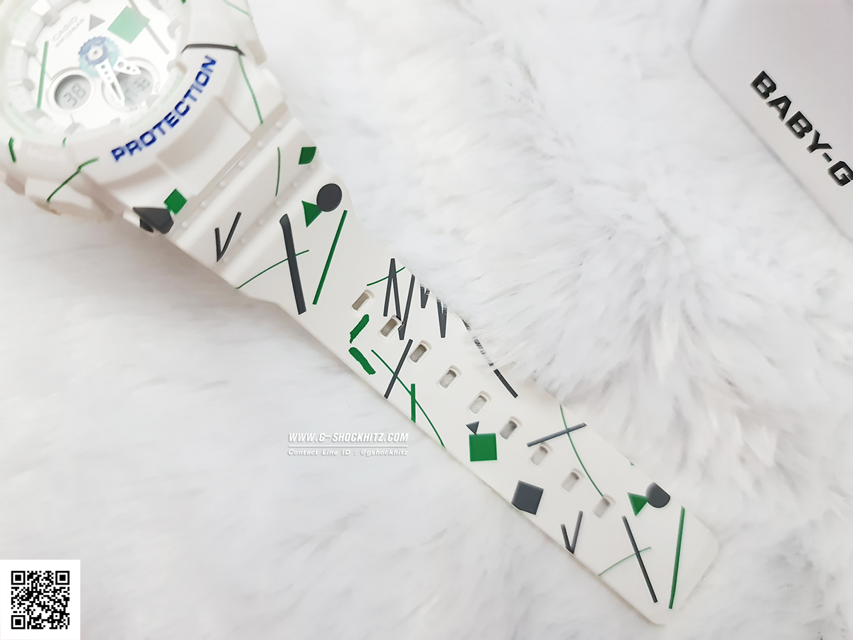 CASIO BABY-G นาฬิกาข้อมือ นาฬิกากันน้ำ นาฬิกาของแท้ ประกันศูนย์ CMG 1 ปี รุ่น BA-120SC-7A นาฬิกาสีขาว