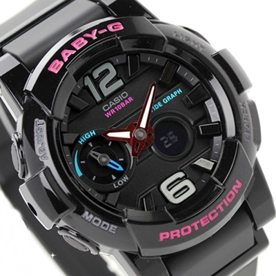 CASIO BABY-G นาฬิกาข้อมือ นาฬิกากันน้ำ นาฬิกาของแท้ ประกันศูนย์ CMG 1 ปี รุ่น BGA-180-1B นาฬิกาสีดำ