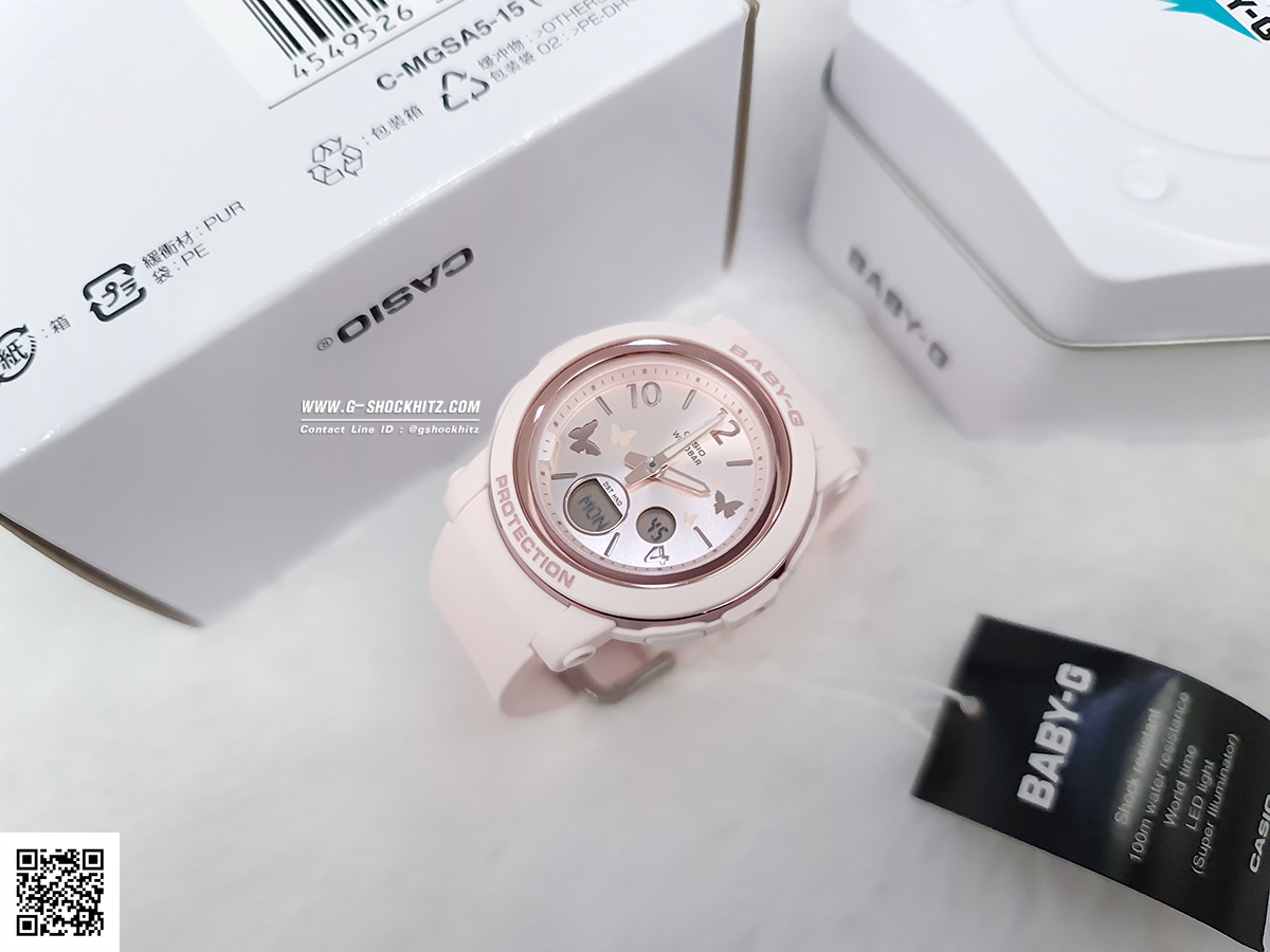 CASIO BABY-G นาฬิกาข้อมือ นาฬิกากันน้ำ นาฬิกาของแท้ ประกันศูนย์ CMG 1 ปี รุ่น BGA-290BD-4A นาฬิกาสีชมพู
