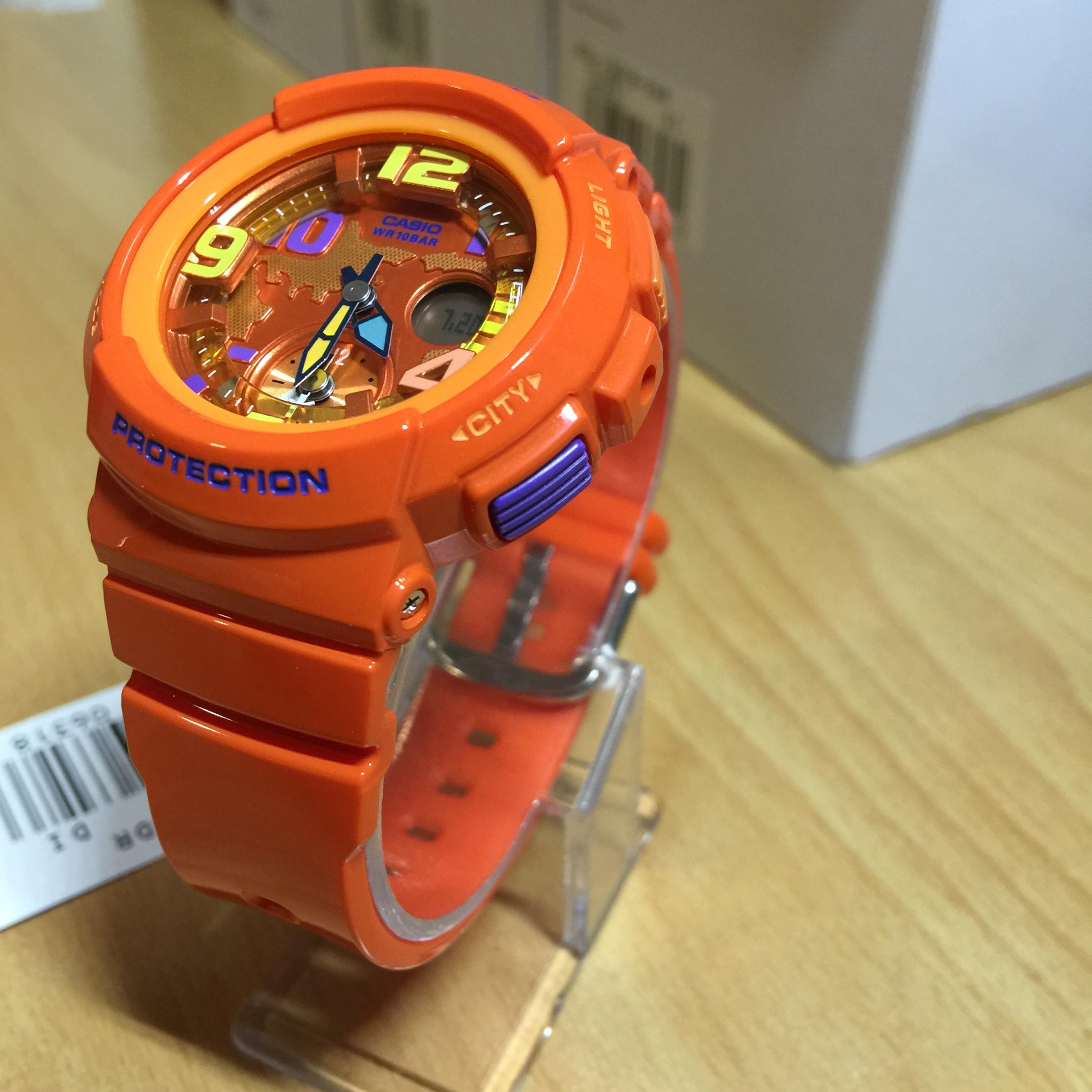 CASIO BABY-G นาฬิกาข้อมือ นาฬิกากันน้ำ นาฬิกาของแท้ ประกันศูนย์ CMG 1 ปี รุ่น BGA-190-4B นาฬิกาสีส้ม