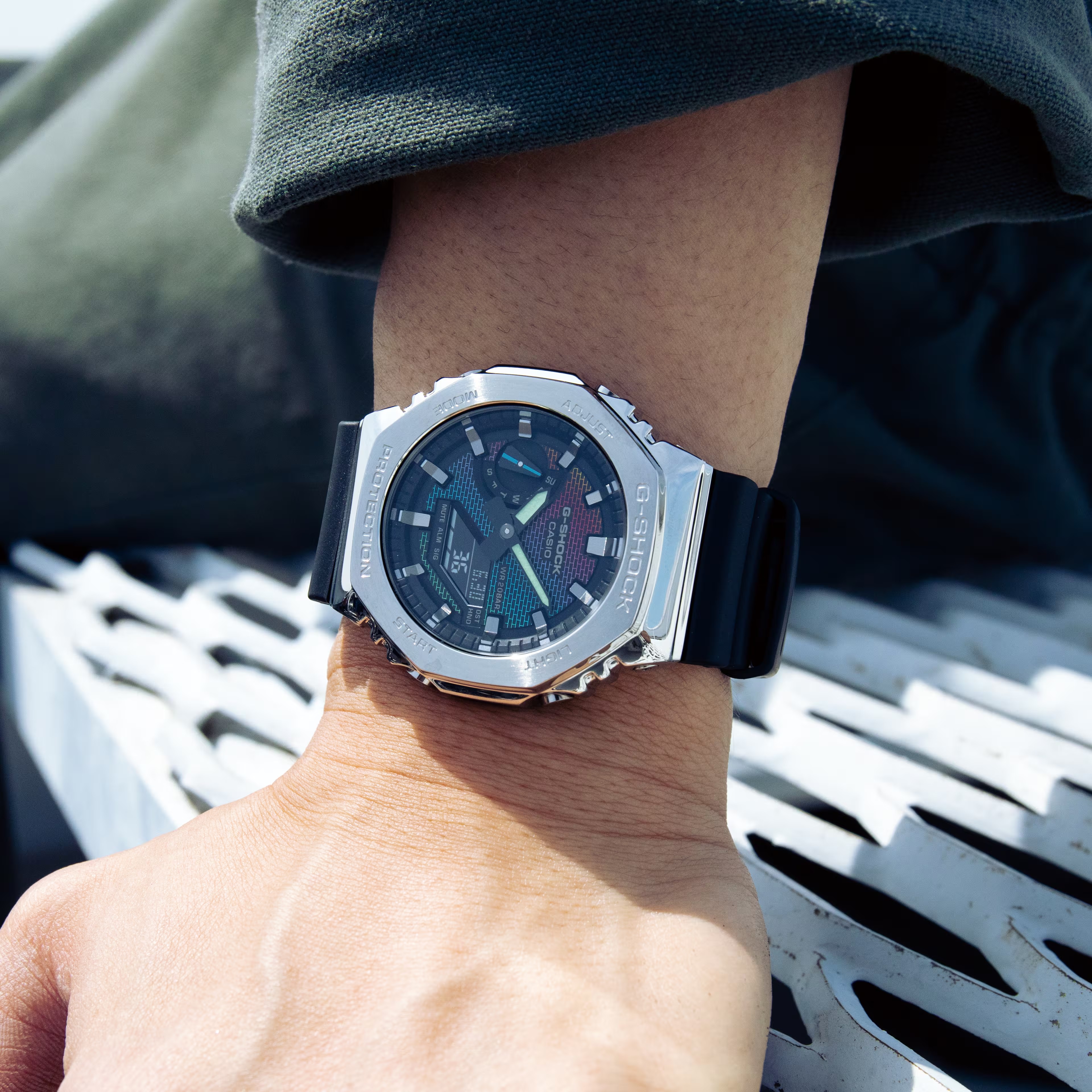 CASIO G-SHOCK นาฬิกาข้อมือ นาฬิกากันน้ำ นาฬิกาของแท้ ประกันศูนย์ CMG 1 ปี รุ่น GM-2100RW-1A นาฬิกาสีดำ