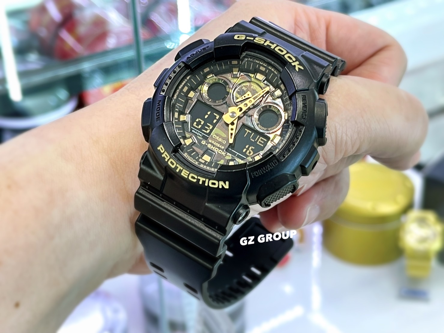 CASIO G-SHOCK นาฬิกาข้อมือ นาฬิกากันน้ำ นาฬิกาของแท้ ประกันศูนย์ CMG 1 ปี รุ่น GA-100CF-1A9 นาฬิกาสีดำ