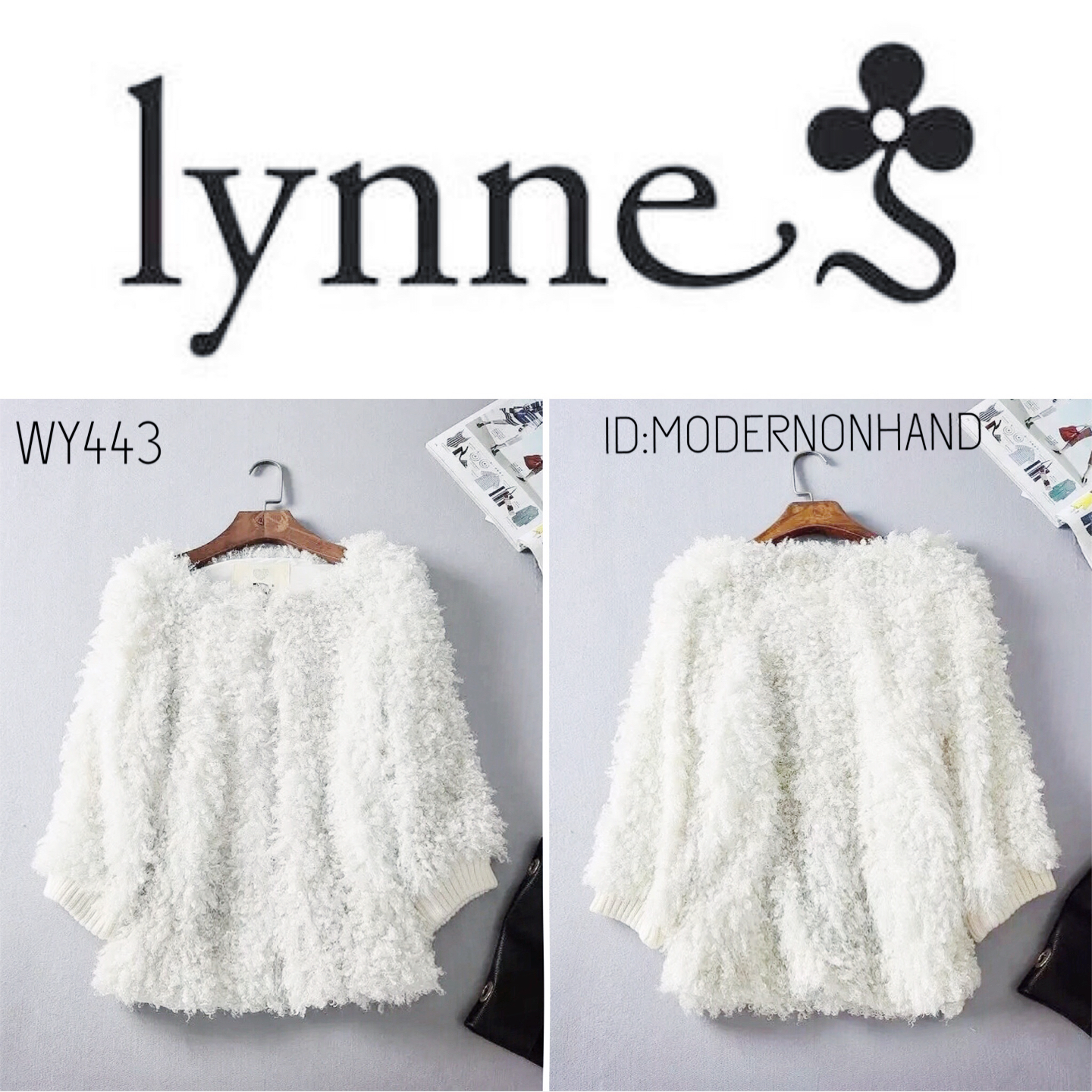 เสื้อคลุม เสื้อนอก แต่งขน สีขาว แบรนด์เนมLYNNE ขนเนียนนุ่ม ใส่คลุมทำงาน นั่งออฟฟิศ ได้คะ Size S/M ขาว