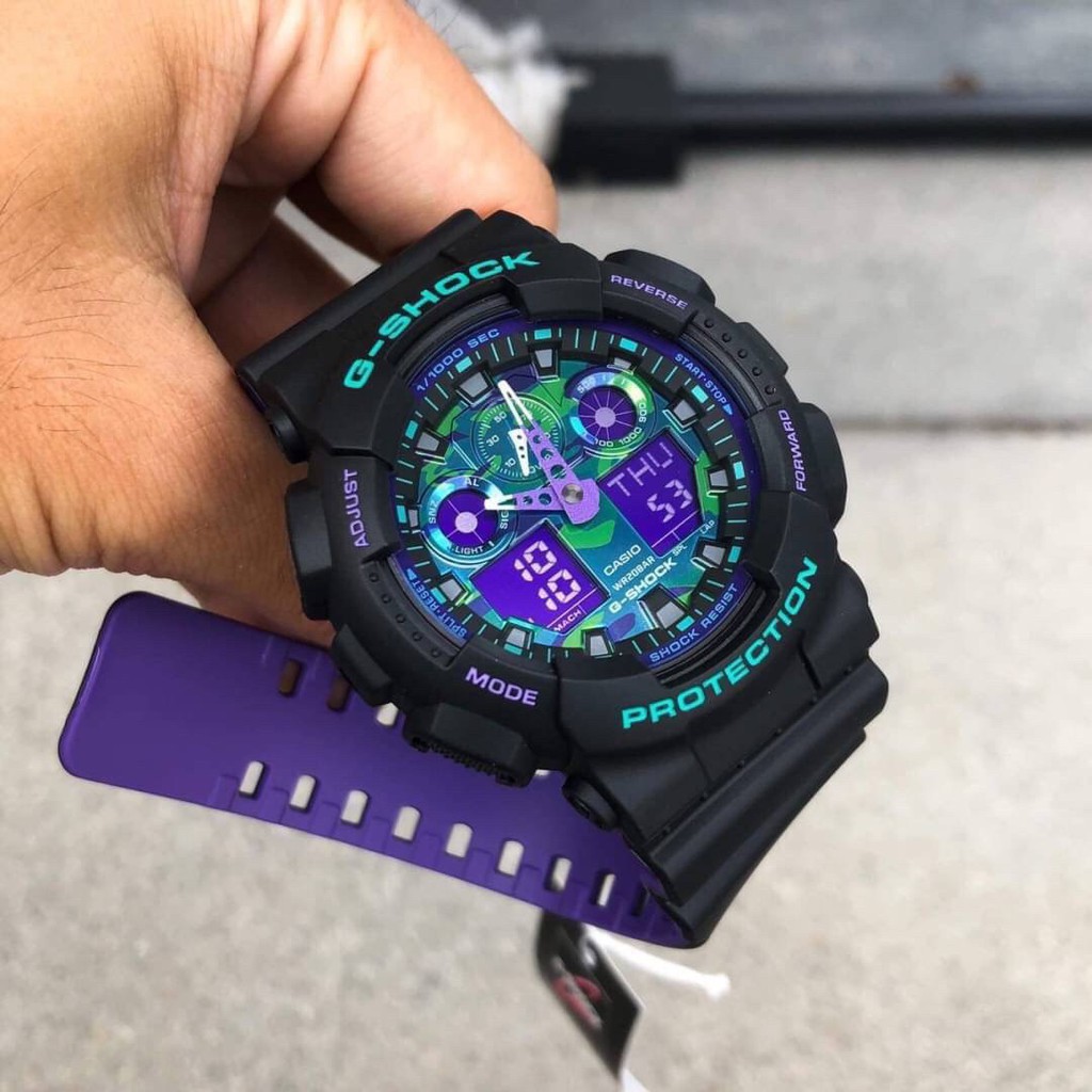 CASIO MID YEAR SALE G-SHOCK พร้อมส่ง นาฬิกาข้อมือ นาฬิกากันน้ำ นาฬิกาของแท้ ประกันศูนย์ CMG 1 ปี รุ่น GA-100BL-1A นาฬิกาสีดำ