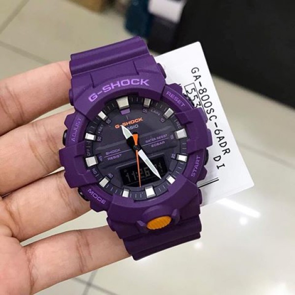 CASIO G-SHOCK นาฬิกาข้อมือ นาฬิกากันน้ำ นาฬิกาของแท้ ประกันศูนย์ CMG 1 ปี รุ่น GA-800SC-6A นาฬิกาสีม่วง